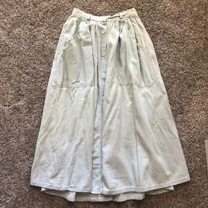 American Apparel Chambray Midi Skirt